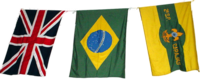 Bandeira do Reino Unido, do Brasil e do Carajás